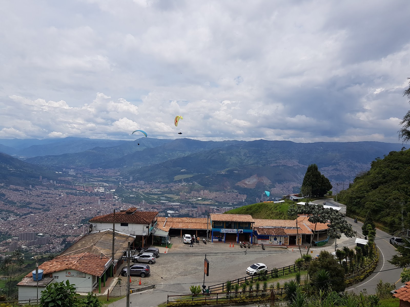 Paragliding over the Aburrá Valley near Medellín